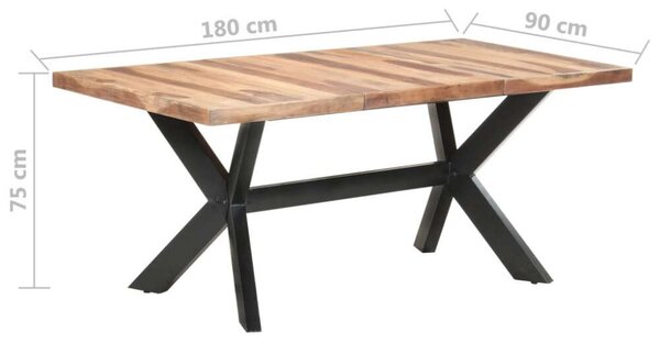 VidaXL étkezőasztal - tömör fa - 180x90 cm