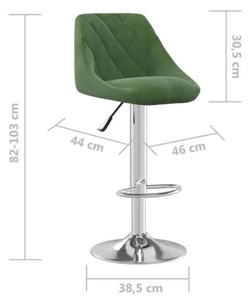 VidaXL Bár Szék - 2 db - Sötétzöld Bársony