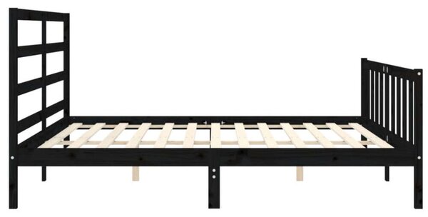 VidaXL Fekete Tömörfa Ágykeret - 200x200 cm