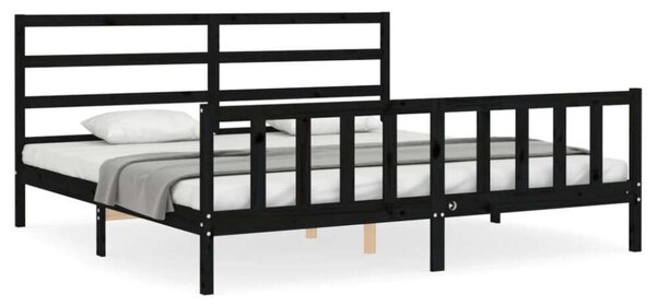 VidaXL Fekete Tömörfa Ágykeret - 200x200 cm