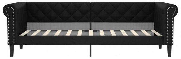 VidaXL fekete műbőr heverő matraccal 90 x 200 cm