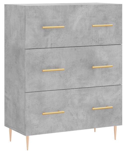 Modern Magas Szekrény - Betonszürke - 69,5x34x180 cm