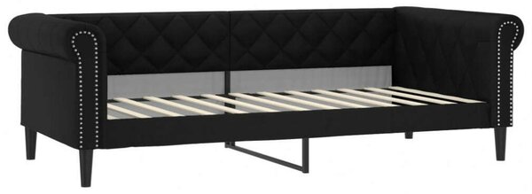 VidaXL fekete műbőr heverő matraccal 90 x 200 cm