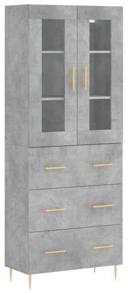 Modern Magas Szekrény - Betonszürke - 69,5x34x180 cm
