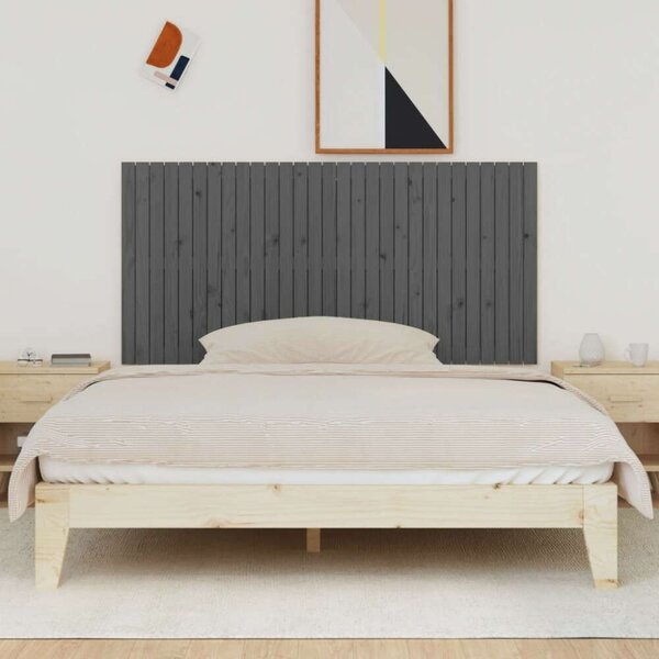 VidaXL Fali Fejtámla - Tömör Fenyőfa - Szürke - 185x90 cm