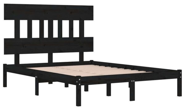 VidaXL Fekete Tömörfa Ágykeret - 200x200 cm