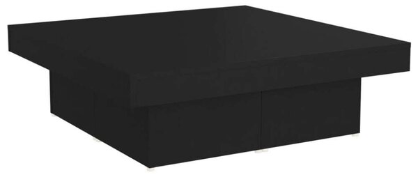 VidaXL fekete forgácslap dohányzóasztal 90 x 90 x 28 cm