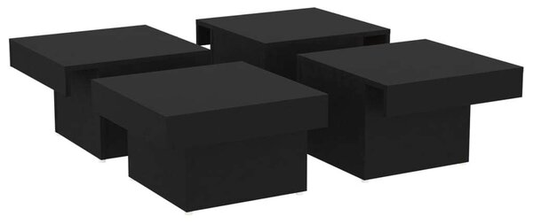 VidaXL fekete forgácslap dohányzóasztal 90 x 90 x 28 cm