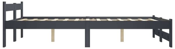 VidaXL Tömörfenyő Ágykeret - Sötétszürke - 160x200 cm