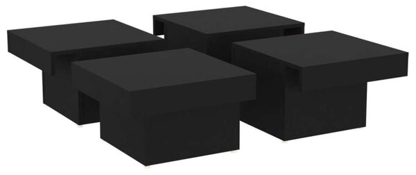 VidaXL fekete forgácslap dohányzóasztal 90 x 90 x 28 cm