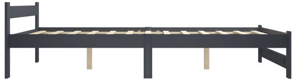VidaXL Tömörfenyő Ágykeret - Sötétszürke - 160x200 cm