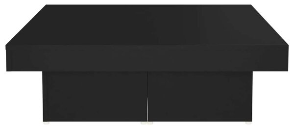 VidaXL fekete forgácslap dohányzóasztal 90 x 90 x 28 cm