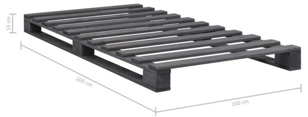 VidaXL Raklapágy - Fenyőfa - 100x200 cm