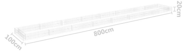 VidaXL Gabion Magaságyás - 80 x 10 x 2 cm