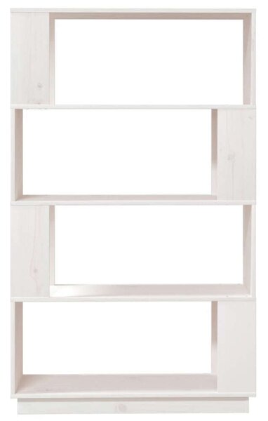 VidaXL Fehér Fenyőfa Könyvespolc/Térelválasztó - 80x25x132 cm