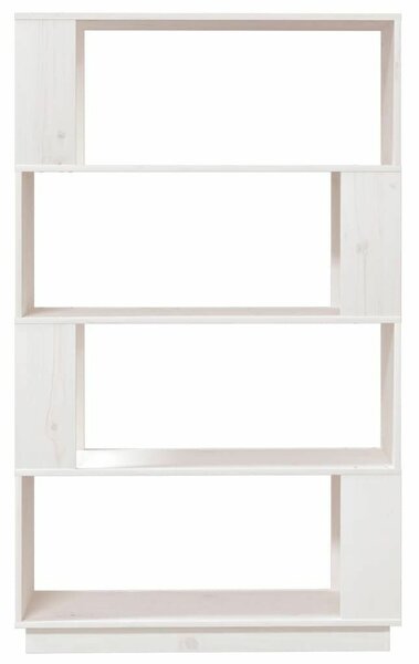 VidaXL Fehér Fenyőfa Könyvespolc/Térelválasztó - 80x25x132 cm