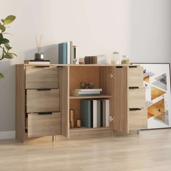 VidaXL Sonoma Tölgy Fa Tálalószekrény - 120cm