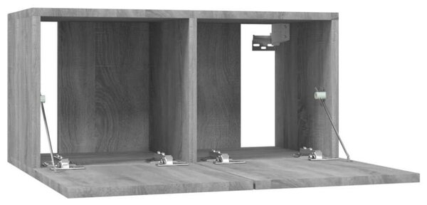 VidaXL 3 db sonoma tölgy színű fa függő TV-szekrény 60 x 30 x 30 cm