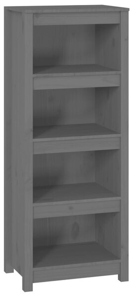 VidaXL szürke tömör fenyőfa könyvszekrény 50x35x125,5 cm