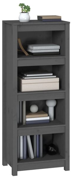 VidaXL szürke tömör fenyőfa könyvszekrény 50x35x125,5 cm
