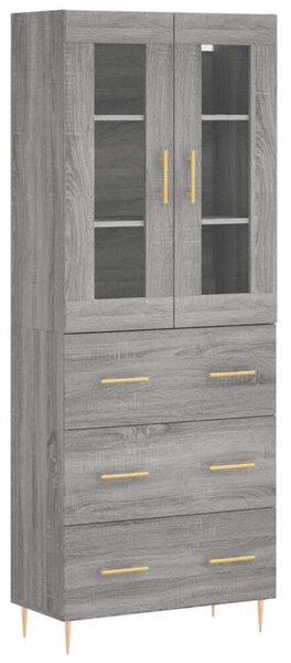 VIDAXL Sonoma Szürke Magasszekrény - 180 cm