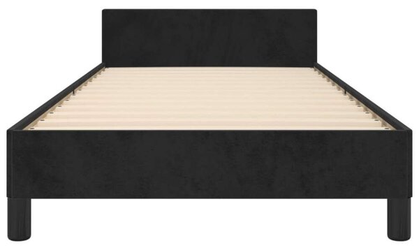 VidaXL fekete bársony ágykeret fejtámlával 100x200 cm