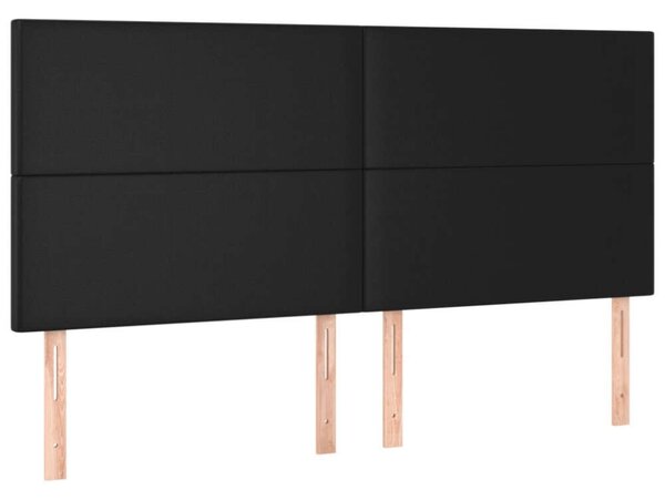 VidaXL Fekete Műbőr Ágykeret Fejtámlával - 180x200 cm