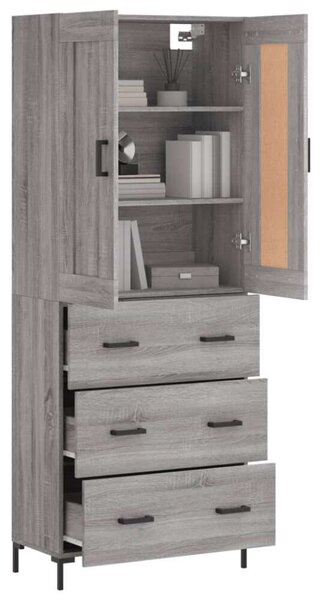 VidaXL szürke sonoma szerelt fa magasszekrény 69,5 x 34 x 180 cm