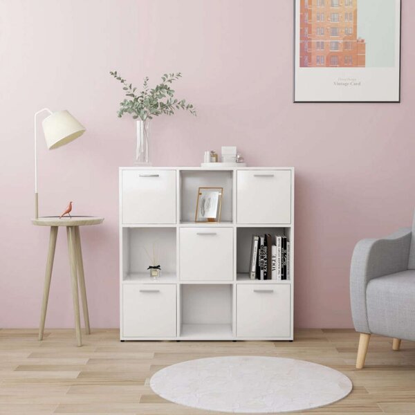 VidaXL Fehér Könyvespolc - 9 Rekesz - 90x30x90 cm