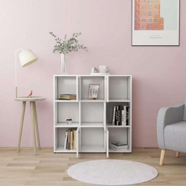 VidaXL Fehér Könyvespolc - 9 Rekesz - 90x30x90 cm
