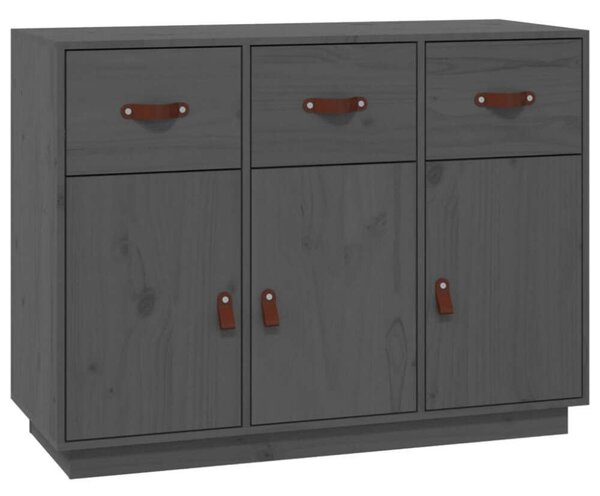 VidaXL szürke tömör fenyőfa tálalószekrény 100 x 40 x 75 cm
