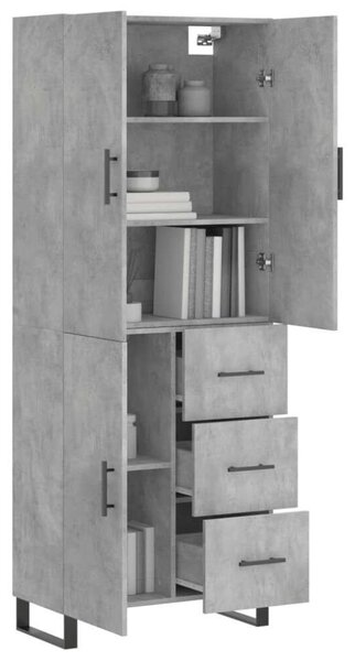 VidaXL Magas Szekrény - Beton Szürke - 180 cm