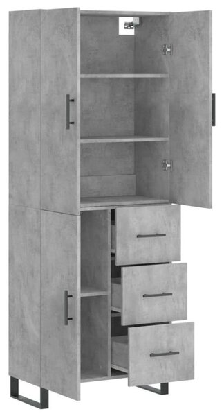 VidaXL Magas Szekrény - Beton Szürke - 180 cm