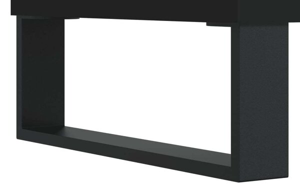 Modern Fekete Dohányzóasztal - Fiókkal és Polcokkal - 90x50x36,5 cm