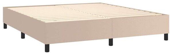VidaXL cappuccino színű műbőr rugós ágy matraccal 160 x 200 cm