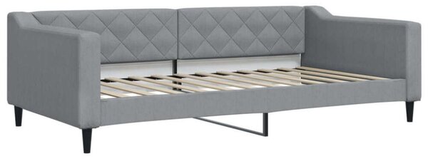 VidaXL világosszürke kihúzható szövet heverő matracokkal 100 x 200 cm