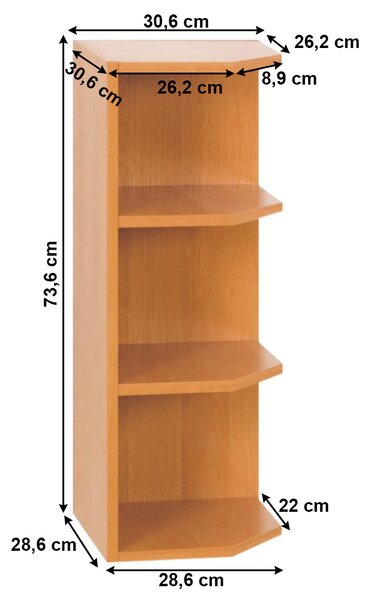 Felső konyhai polc Leite MDF classic W30N éger (P)