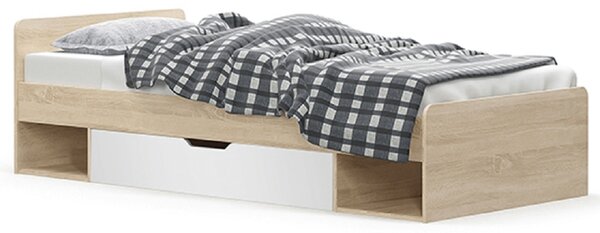 Egyszemélyes ágy 90 cm Thornham 1S/90 (sonoma tölgy + fehér) (tárhellyel)