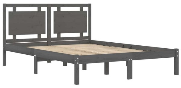 VidaXL Szürke Tömörfa Ágykeret - 200x200 cm
