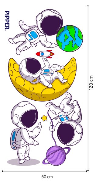PIPPER. Textil falmatrica "Űrhajósok"