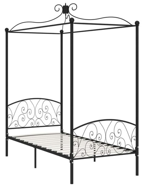 VidaXL Baldachinos Ágykeret - Fém - 90x200 cm