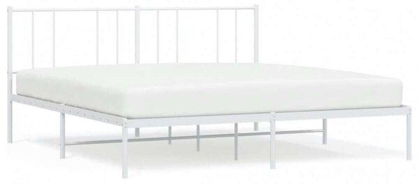 VidaXL fehér fém ágykeret fejtámlával 200 x 200 cm