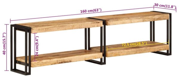 VidaXL Mangófa TV-szekrény - 160 cm