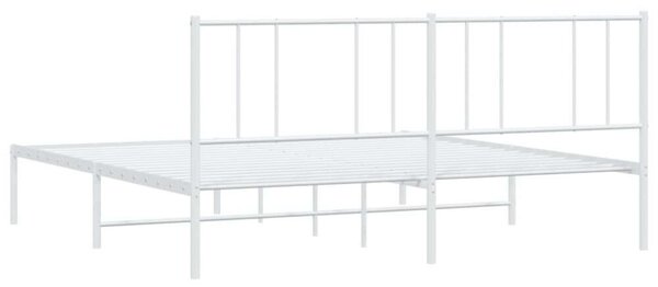 VidaXL fehér fém ágykeret fejtámlával 200 x 200 cm