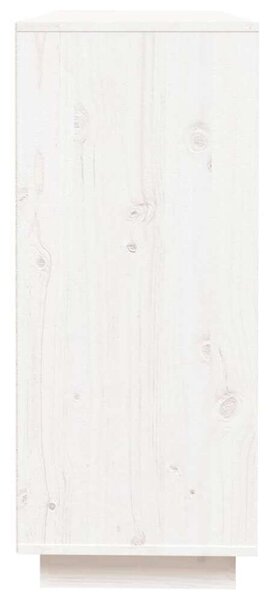 VidaXL Fehér Fenyőfa Tálalószekrény - 110,5x35x80 cm