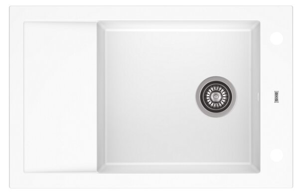 A-POINT 40 gránit mosogató automata dugóemelő, szifonnal, fehér, beépíthető