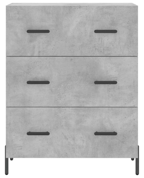VidaXL Beton Szürke 3 Fiókos Tálalószekrény - 69,5x34x90 cm