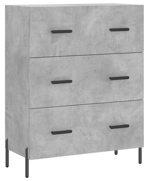 VidaXL Beton Szürke 3 Fiókos Tálalószekrény - 69,5x34x90 cm