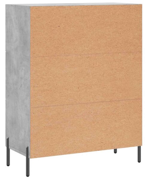 VidaXL Beton Szürke 3 Fiókos Tálalószekrény - 69,5x34x90 cm