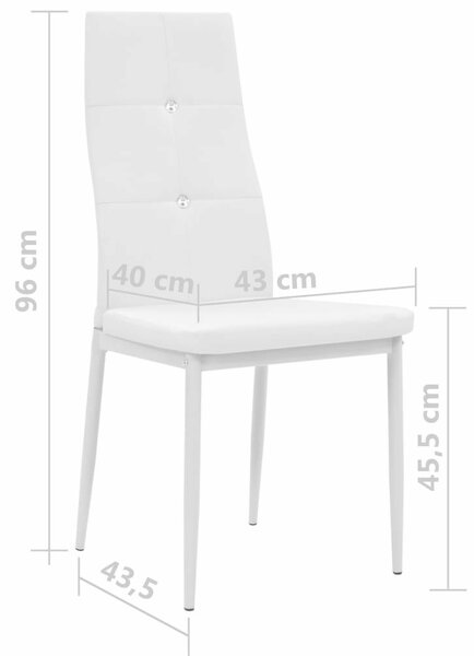 VidaXL - Fehér Műbőr Étkezőszék - 6 db